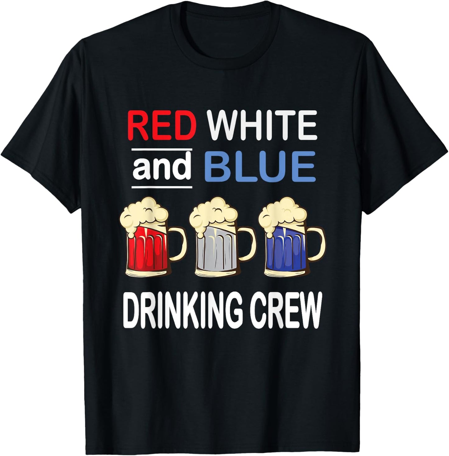 Drinking Crew 4th Of July Independence Day Beer T-Shirt - T-Shirt | Black