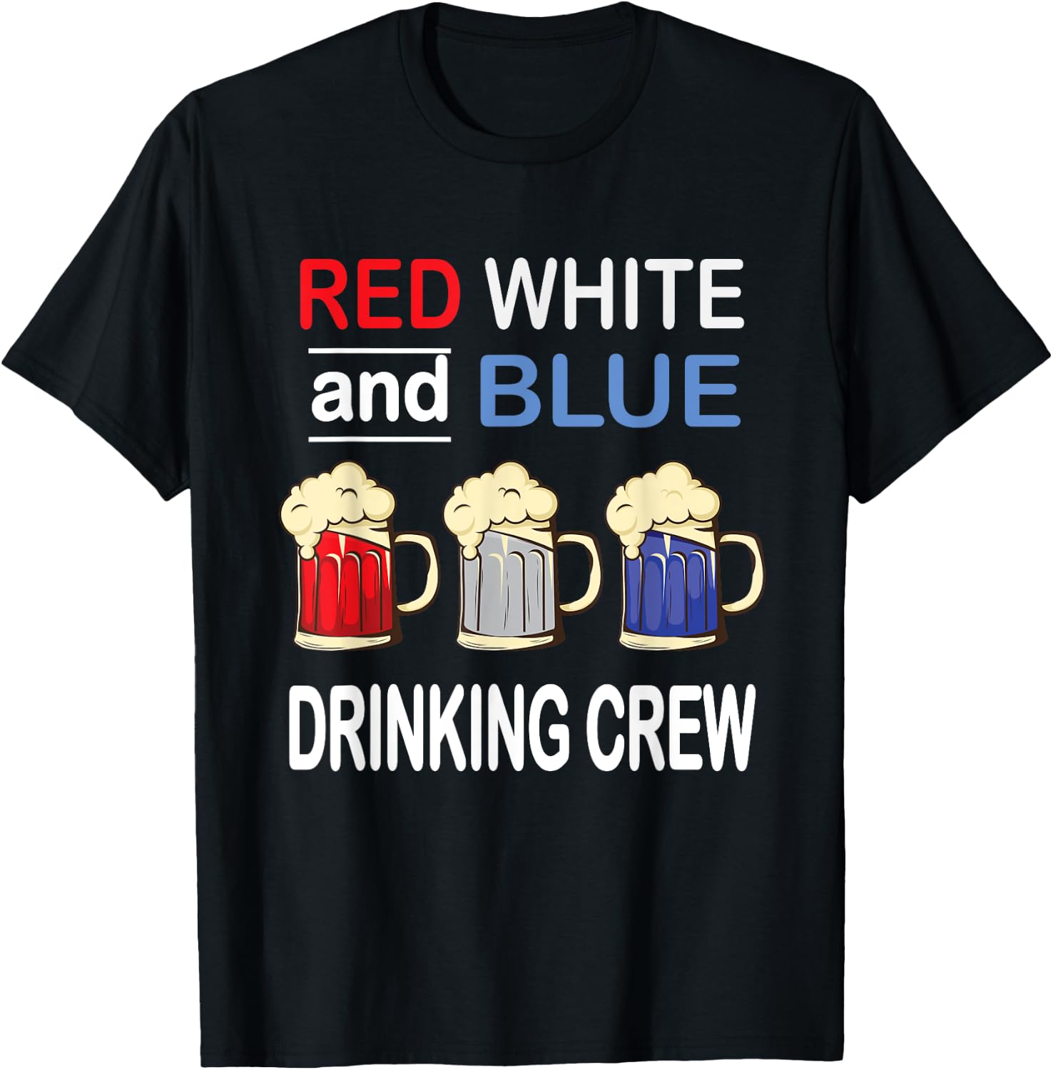 Drinking Crew 4th Of July Independence Day Beer T-Shirt - T-Shirt | Black