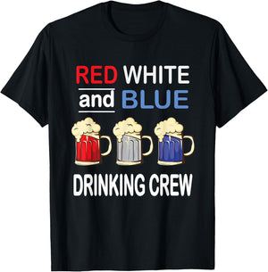 Drinking Crew 4th Of July Independence Day Beer T-Shirt - T-Shirt | Black