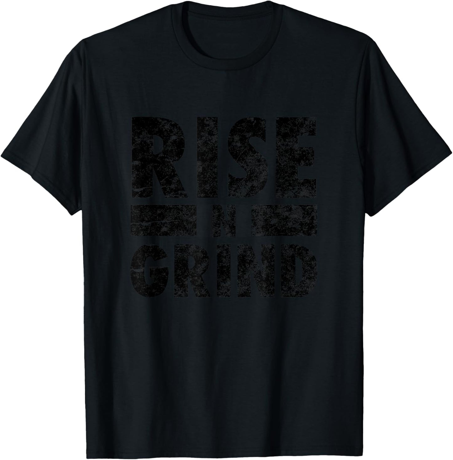 Gym Kiss Men's Grey Classic Fit Rise N Grind Workout , Small T-Shirt - T-Shirt | Black