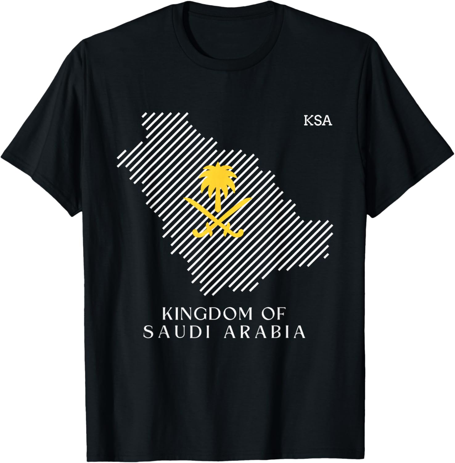 National Day of Saudi Arab, Kingdom of Saudi Arabia Flag KSA T-Shirt - T-Shirt | Black