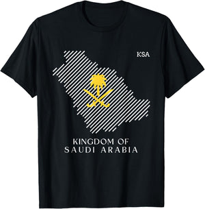 National Day of Saudi Arab, Kingdom of Saudi Arabia Flag KSA T-Shirt - T-Shirt | Black