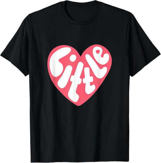 Big Little Sorority Reveal Little Pink Heart T-Shirt - T-Shirt | Black