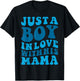 Funny Just A Boy Who Loves His Mama Mom and Son Mothers Day T-Shirt - T-Shirt | Black