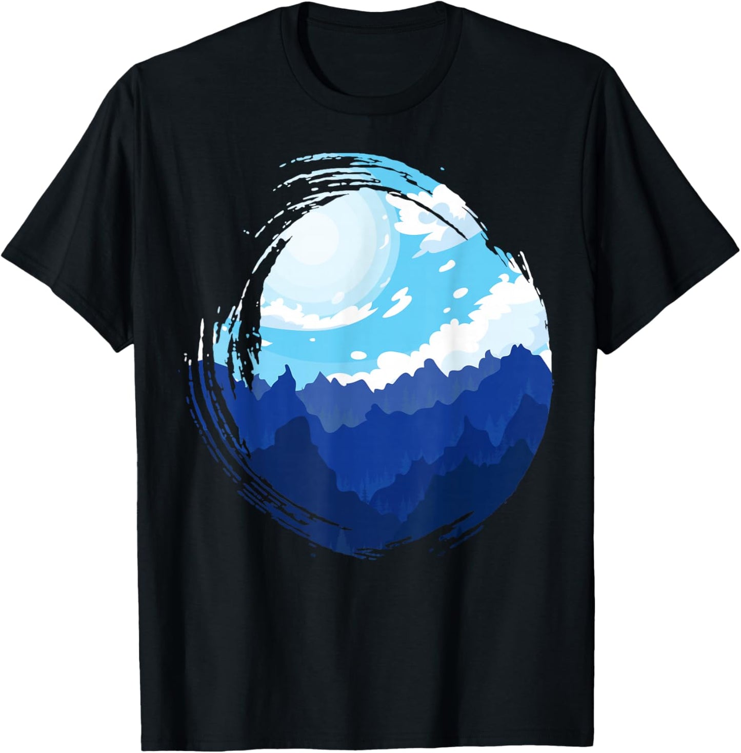 Timeless Mountain, Nature Trees and Forest T-Shirt - T-Shirt | Black