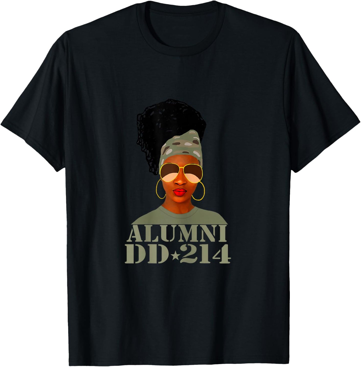 Alumni DD-214 African American Woman Veterans Day T-Shirt - T-Shirt | Black