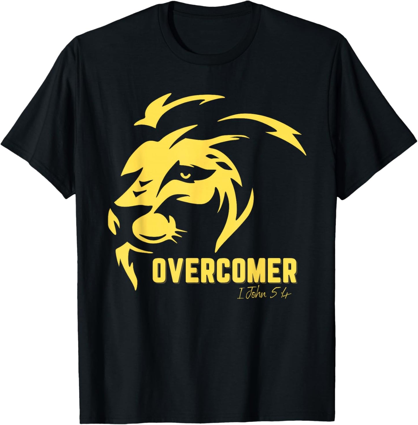 Overcomer Lion of Judah 1 John 5:4 Christian Victory Faith T-Shirt - T-Shirt | Black
