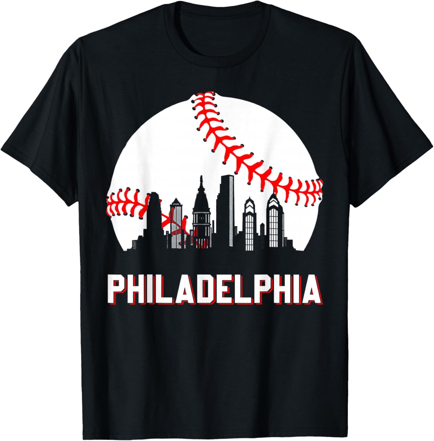 Vintage Distressed Philly Baseball Lovers T-Shirt - T-Shirt | Black