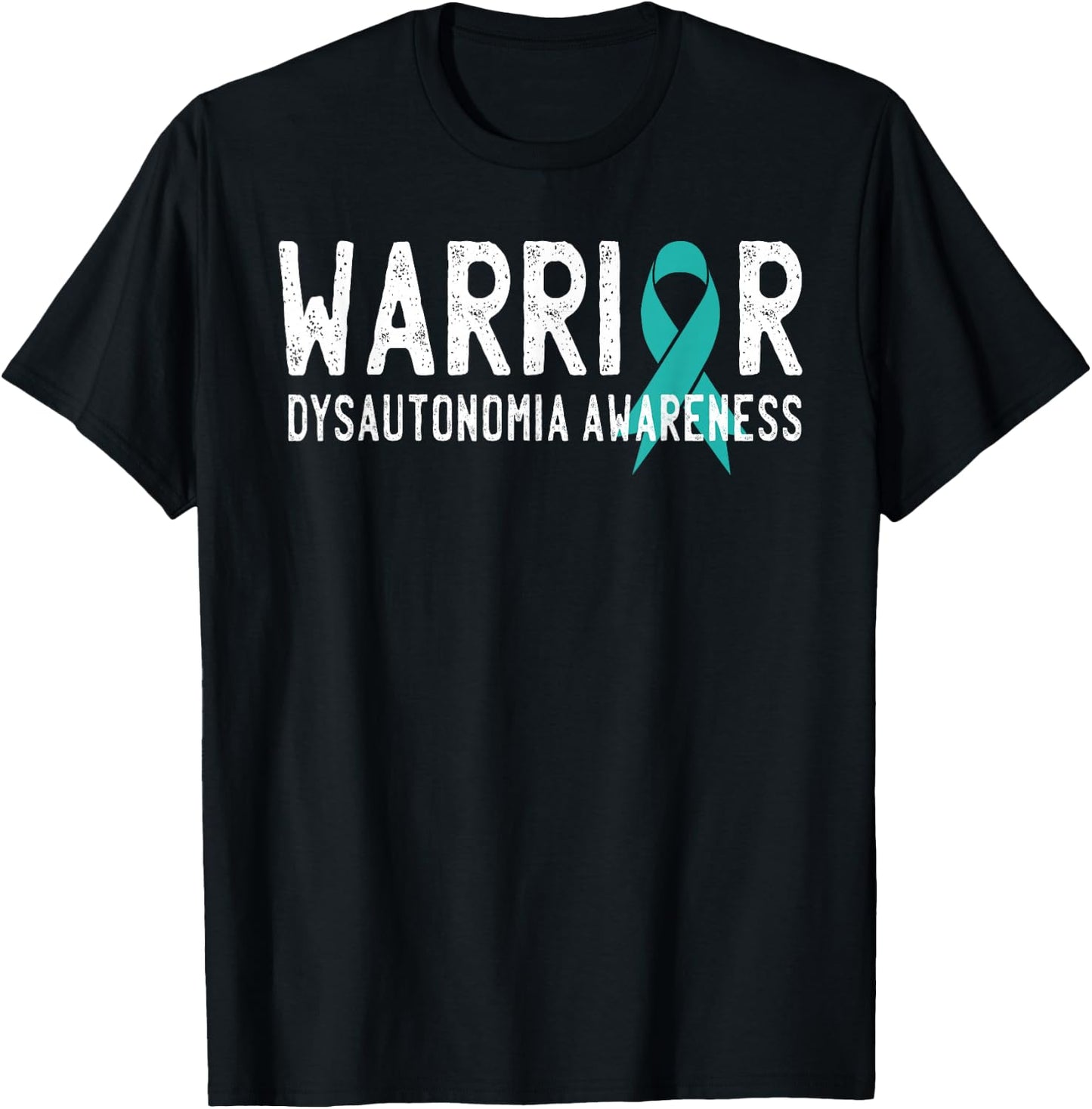 Warrior Dysautonomia Awareness Turquoise Ribbon Fighter T-Shirt - T-Shirt | Black