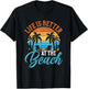 Retro Summer Vacation Life Is Better At The Beach Funny T-Shirt - T-Shirt | Black