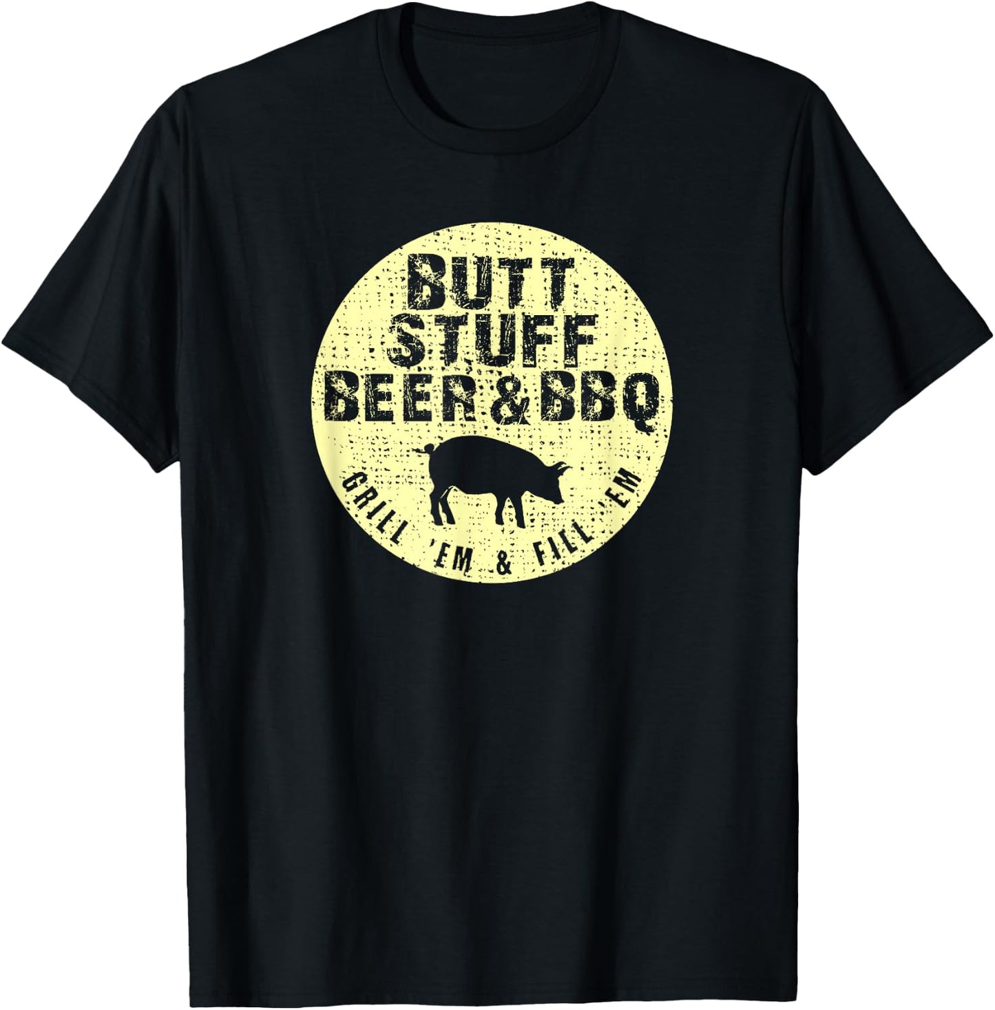 Butt Stuff Funny Beer Barbecue T-Shirt - T-Shirt | Black