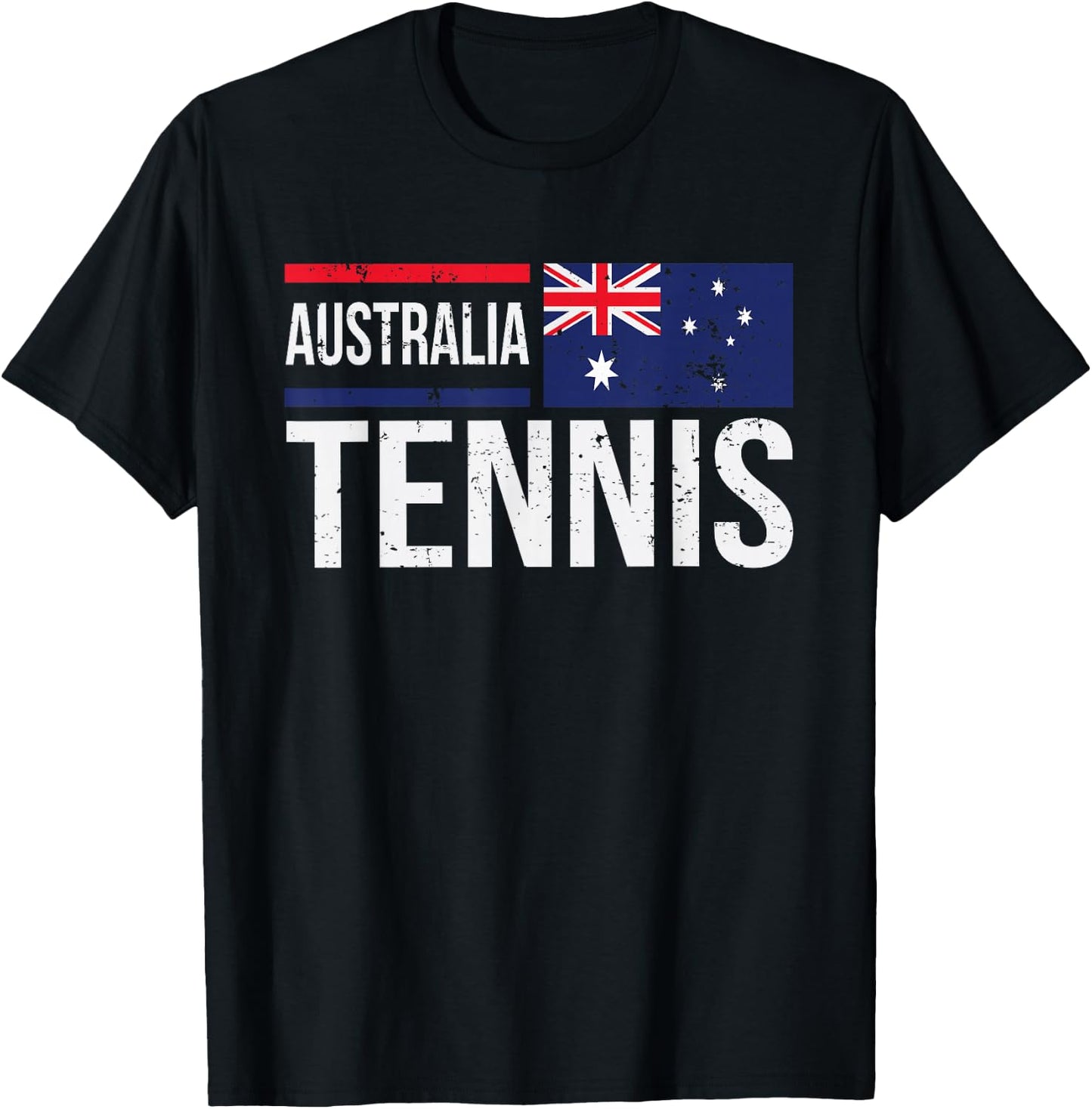 Australia Tennis Aussie Flag For Fans Players T-Shirt - T-Shirt | Black