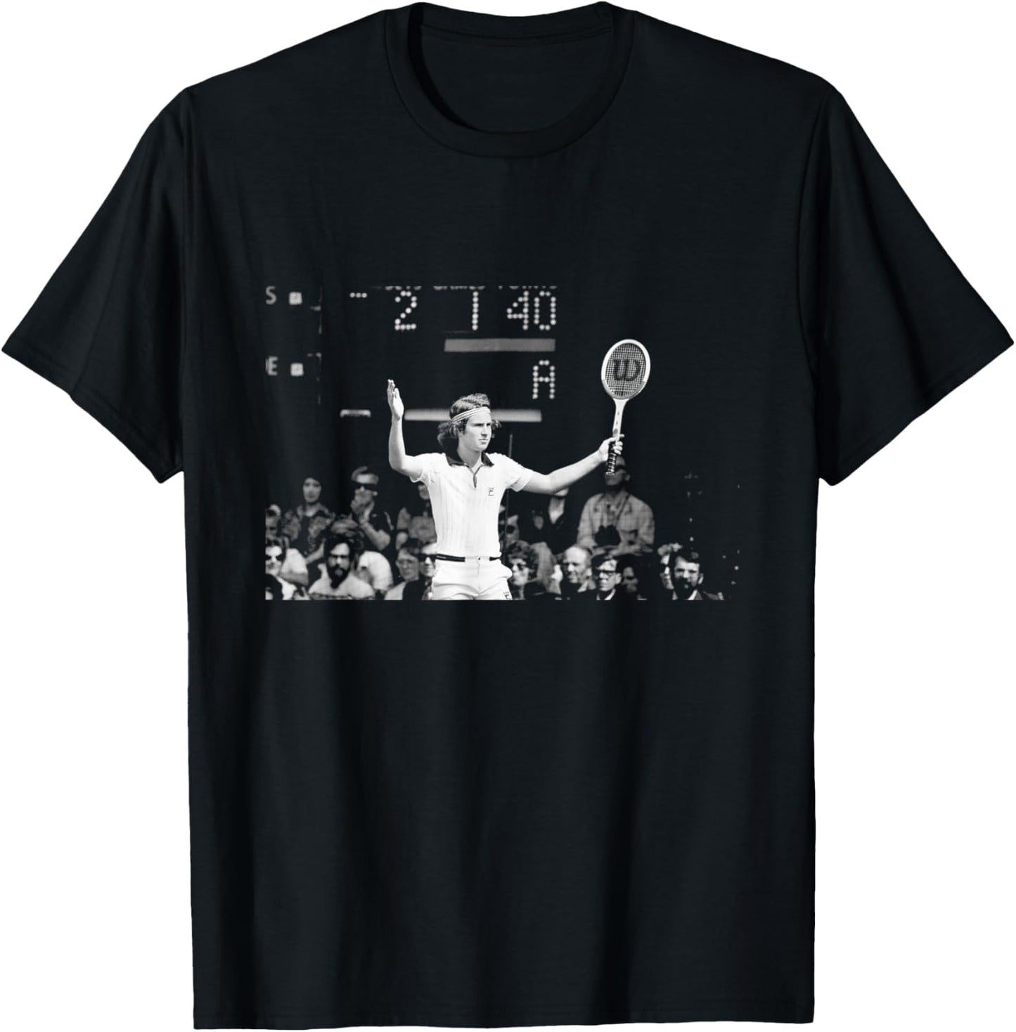 Wimbledon Tennis 1977 John McEnroe Complains to , Black, S T-Shirt - T-Shirt | Black