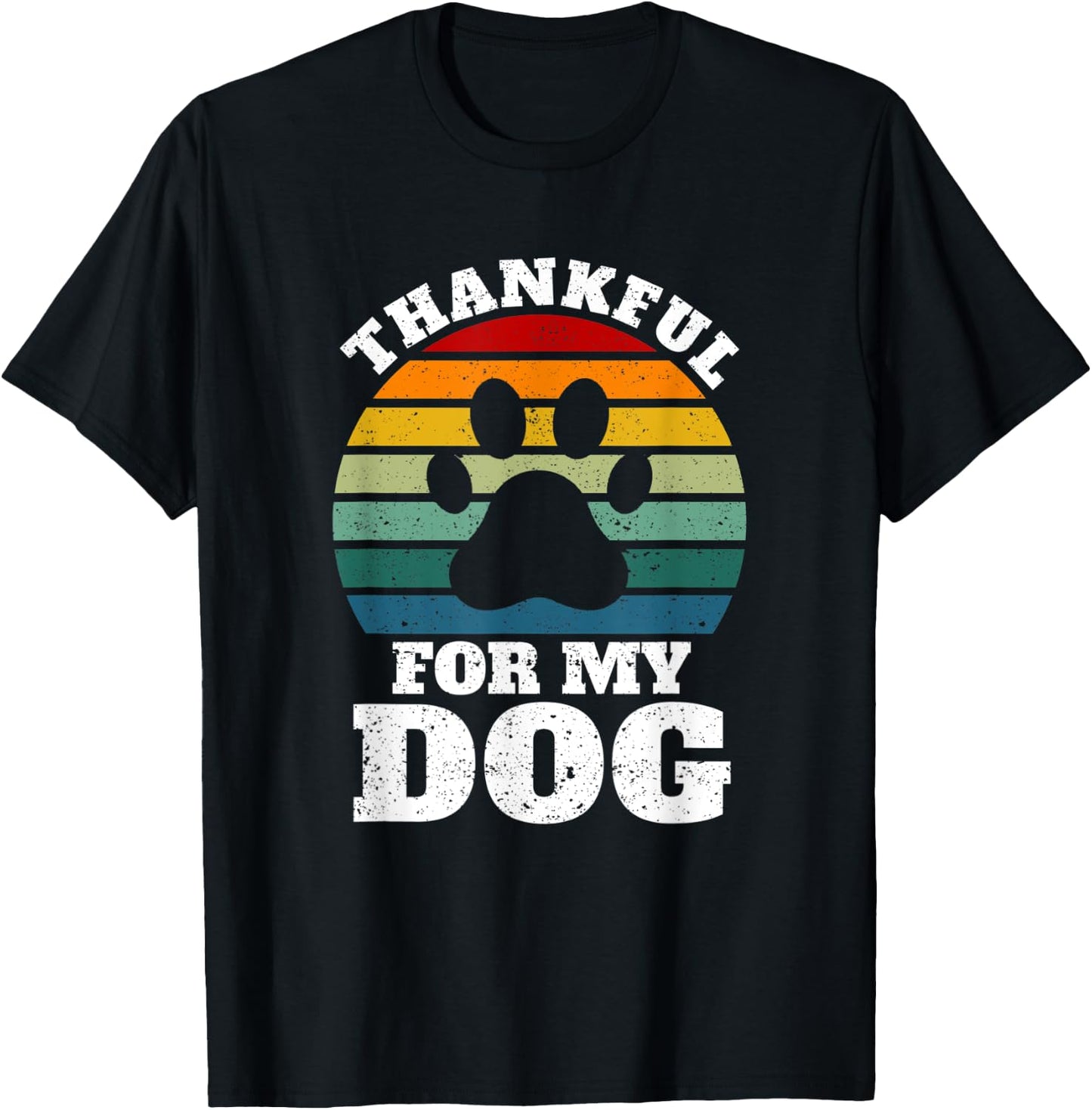 Funny Thanksgiving Dogs Animal Lover Thankful For My Dog T-Shirt - T-Shirt | Black