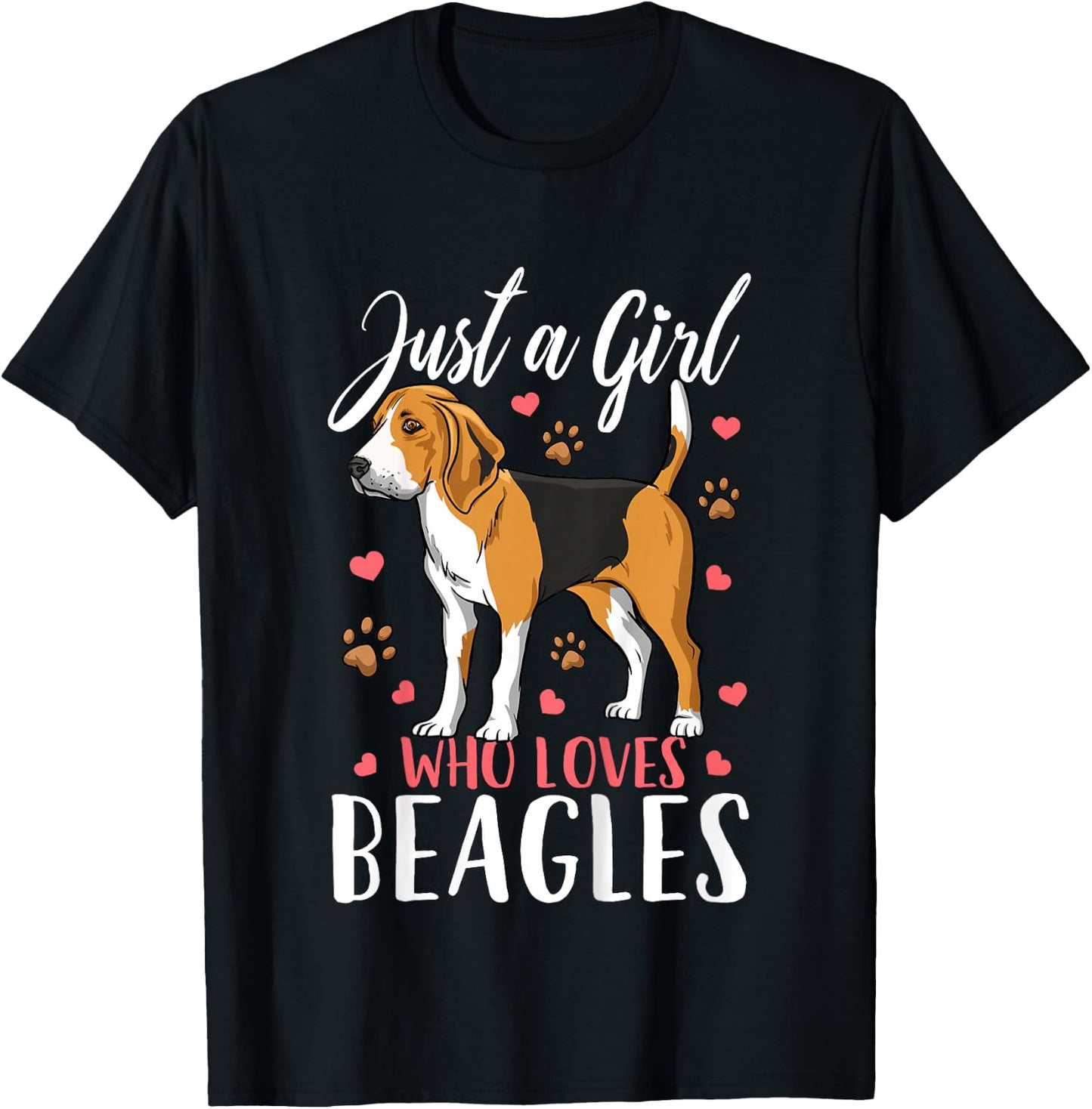 Kids Beagle Just A Girl Who Loves Beagles Gift T-Shirt - T-Shirt | Black