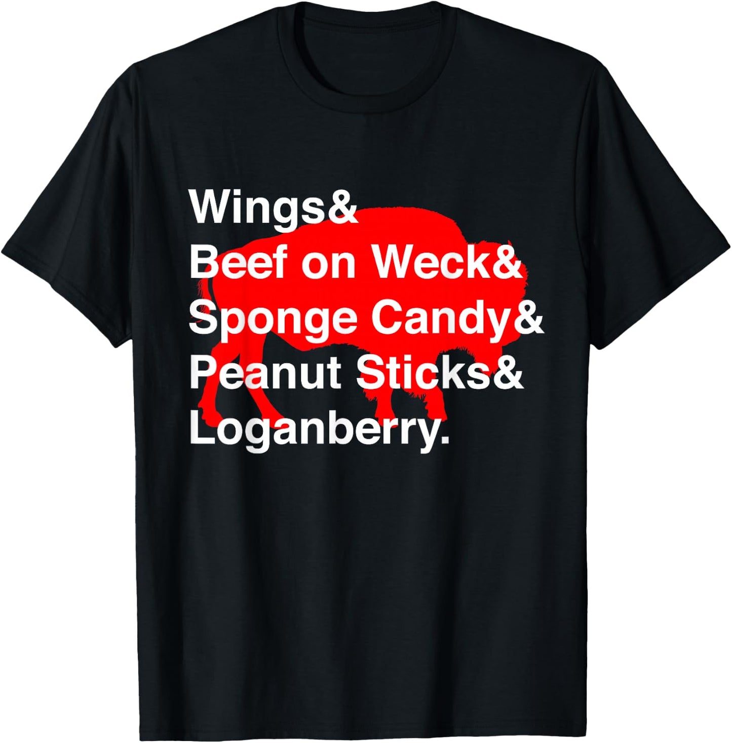 Classic Buffalo New York Foods Cute Buffalo NY Foodie T-Shirt - T-Shirt | Black