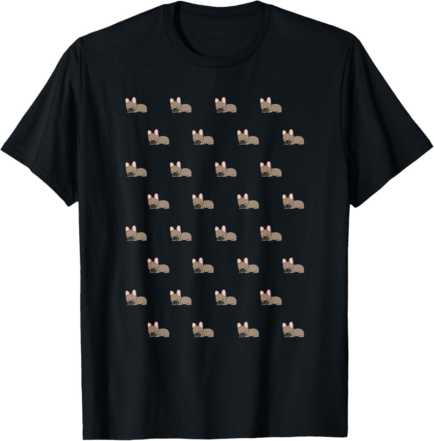 French Bulldog Pattern Cute Frenchie Dog Lover Owner T-Shirt - T-Shirt | Black