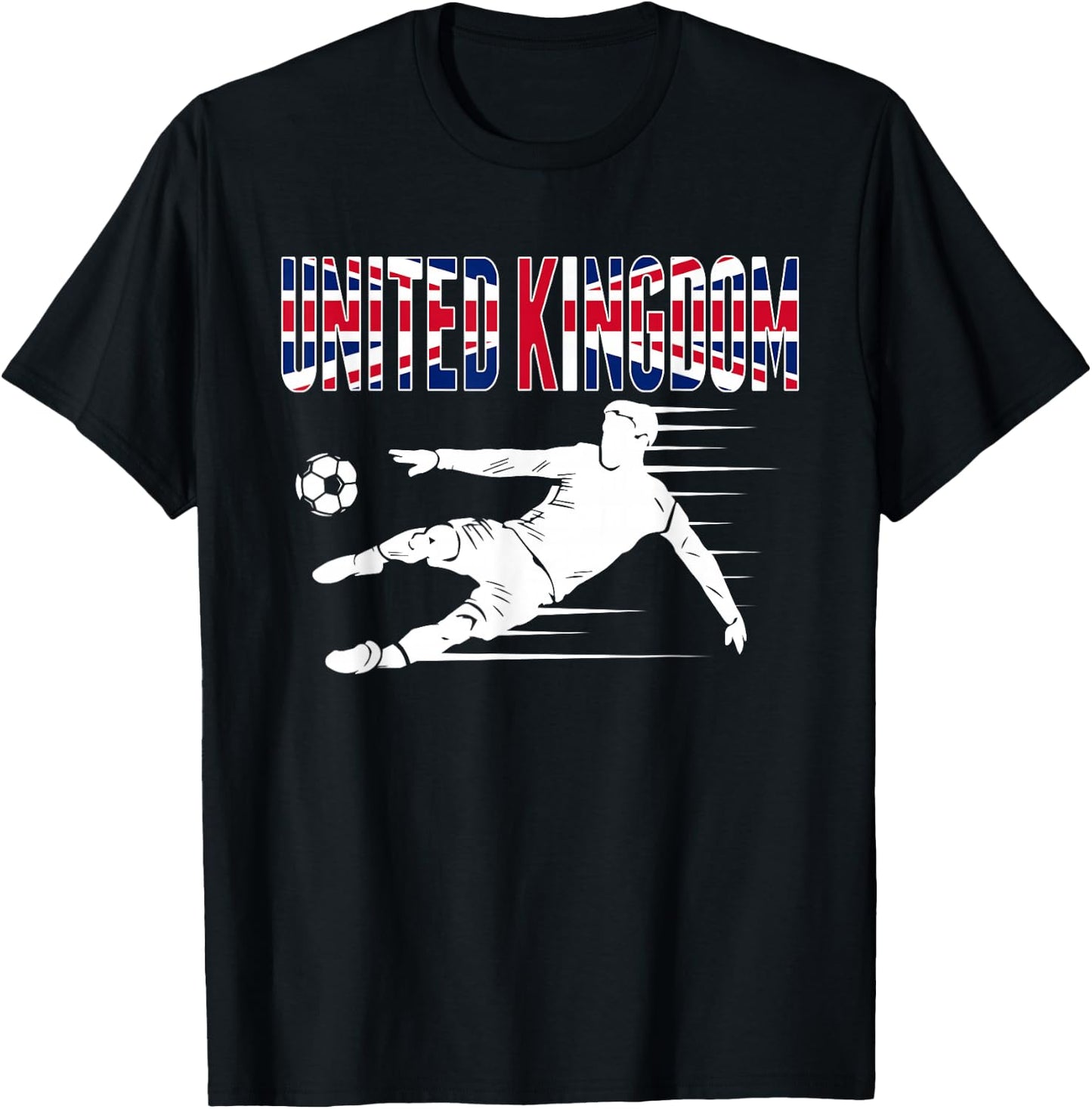 United Kingdom Soccer Fans Jersey British Football Supporter T-Shirt - T-Shirt | Black