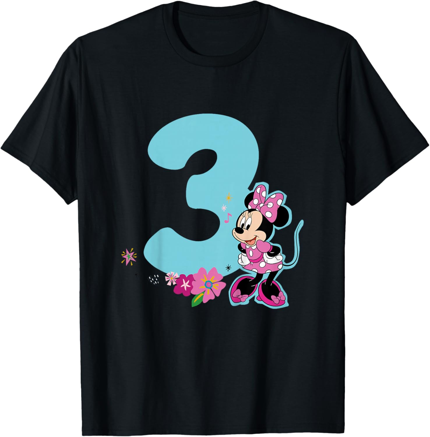 Kinder Minnie Mouse 3 Geburtstag T-Shirt - T-Shirt | Black