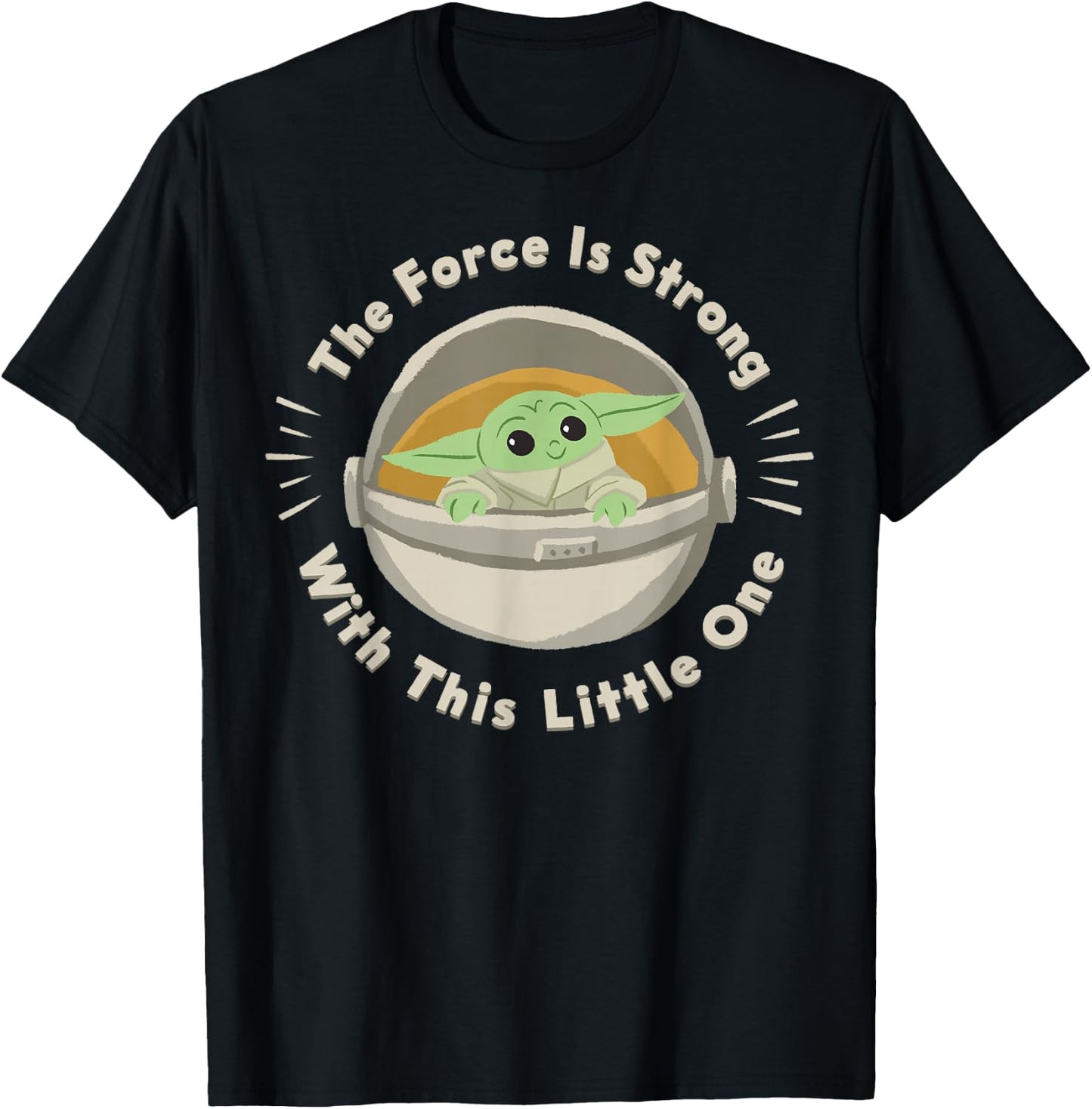 Star Wars The Mandalorian The Child Force Is Strong T-Shirt - T-Shirt | Black