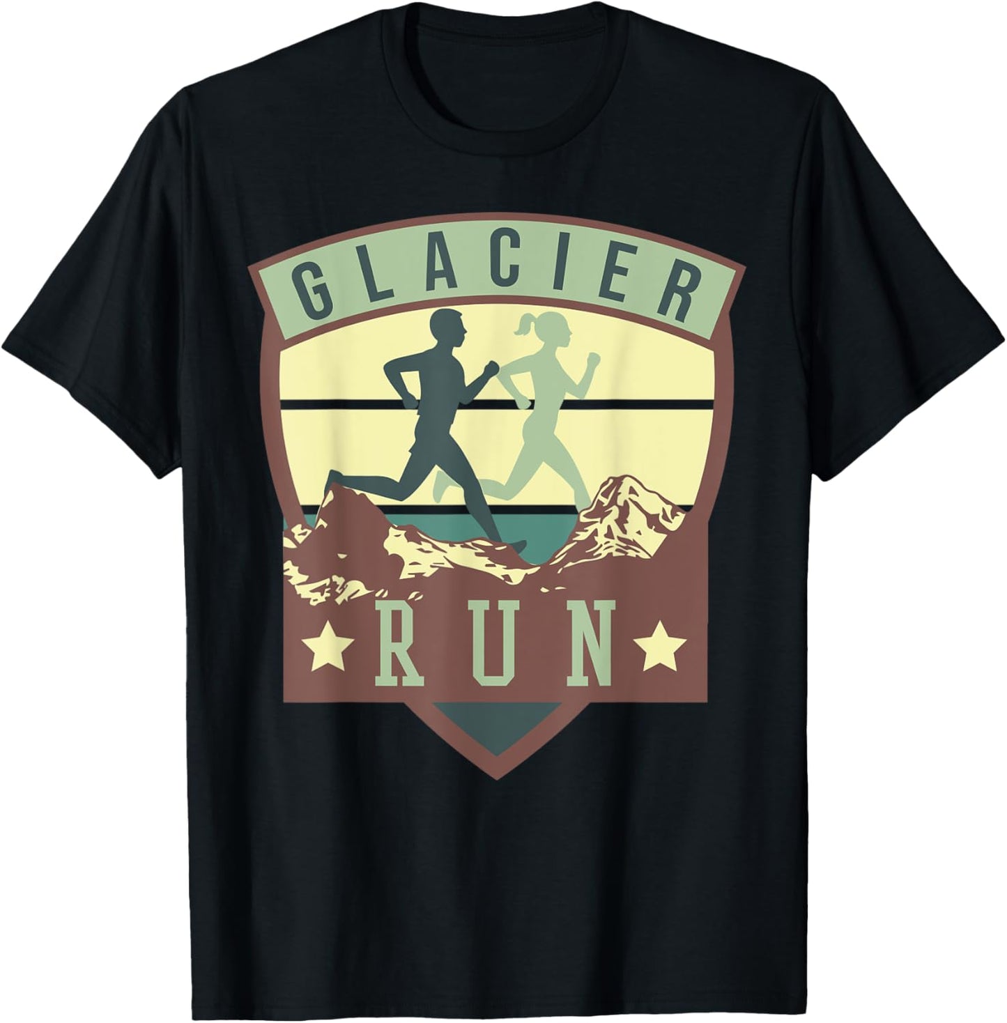 Glacier Run - Unique Runner National Park Running Gift T-Shirt - T-Shirt | Black
