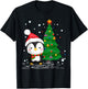 Funny Penguin Lover Gift Santa Hat Penguin Christmas T-Shirt - T-Shirt | Black