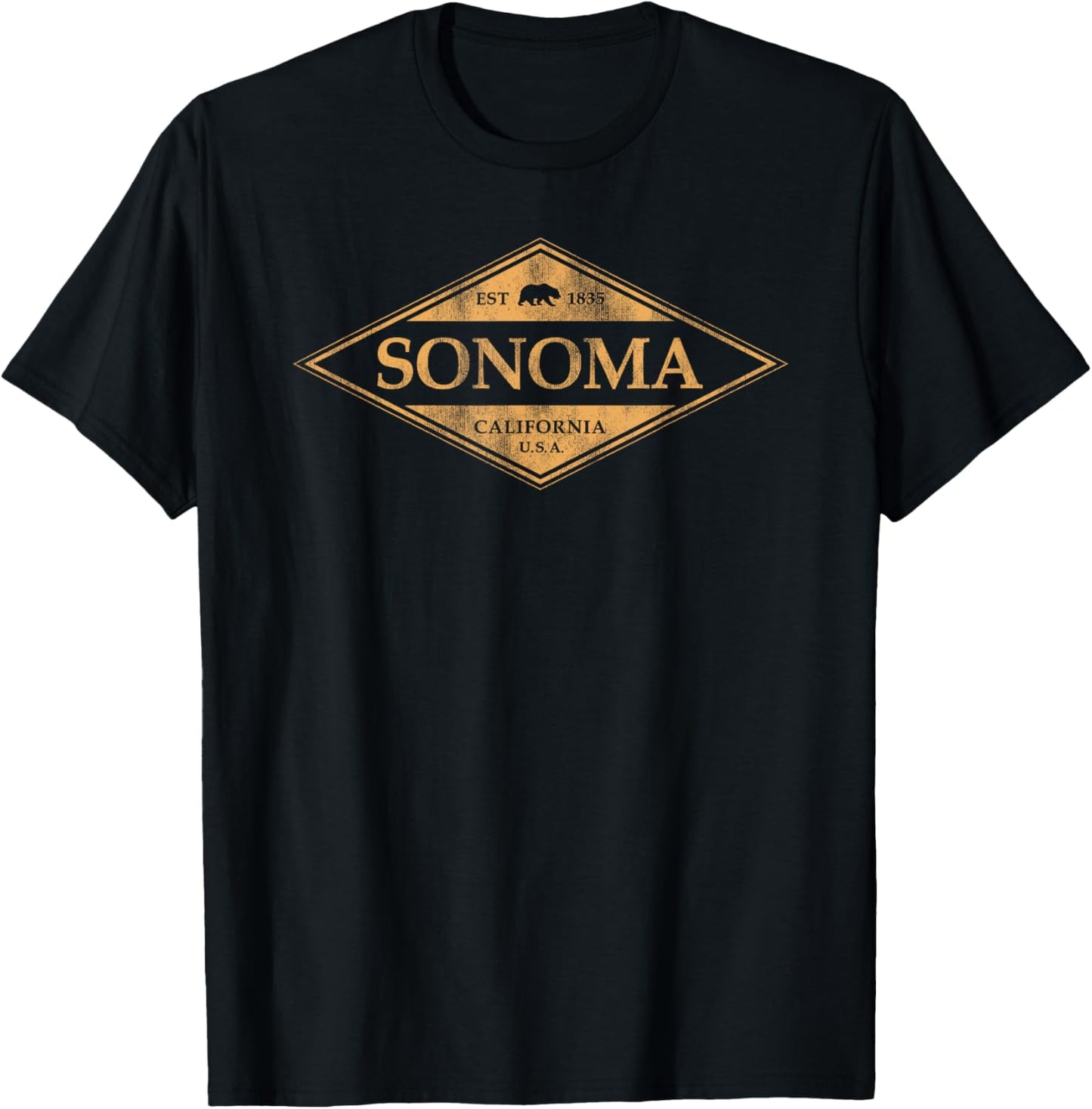 Vintage Sonoma California Bear Retro Souvenir T-Shirt - T-Shirt | Black