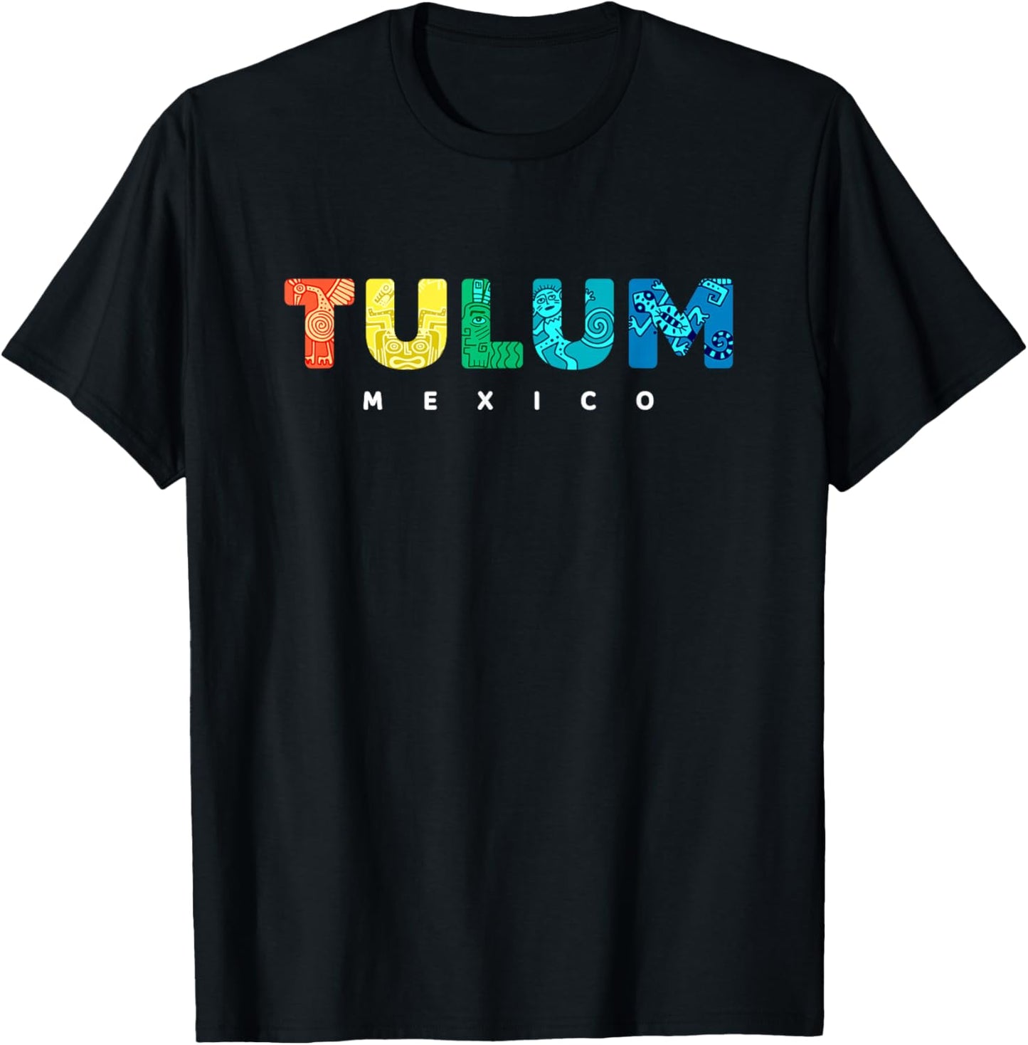 Tulum Mexico Colorful Mayan Tribal Souvenir Boys Girls T-Shirt - T-Shirt | Black