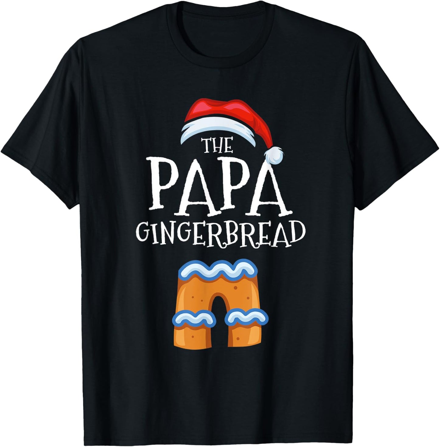Papa Gingerbread Family Matching Group Christmas Gift Pajama T-Shirt - T-Shirt | Black