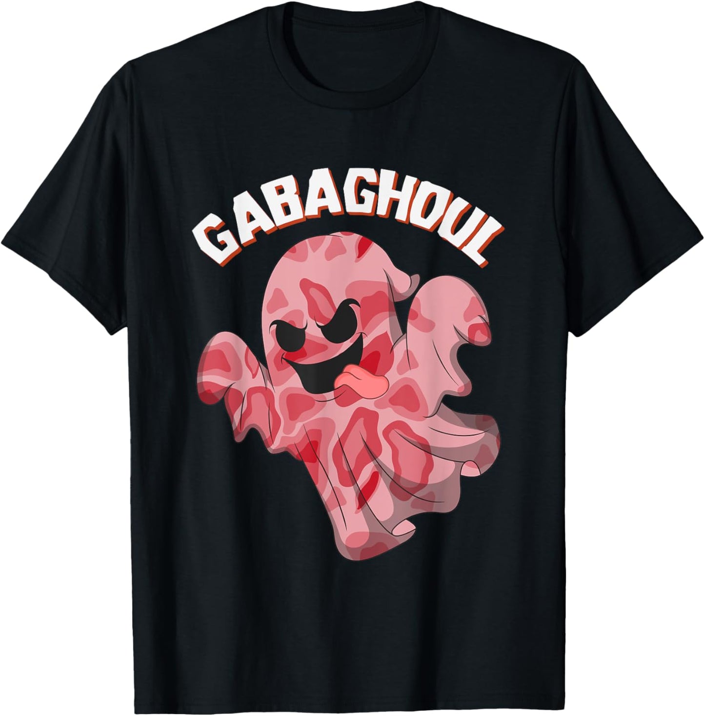 Gabaghoul Ghost Italian Ham Halloween Gabagool Parody T-Shirt - T-Shirt | Black