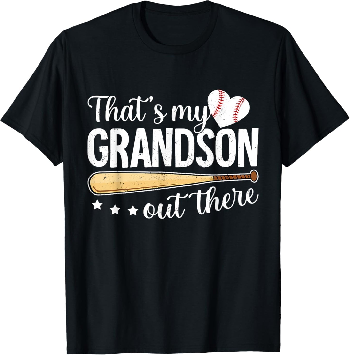 Baseball Grandma Funny That's My Grandson Out There Baseball T-Shirt - T-Shirt | Black