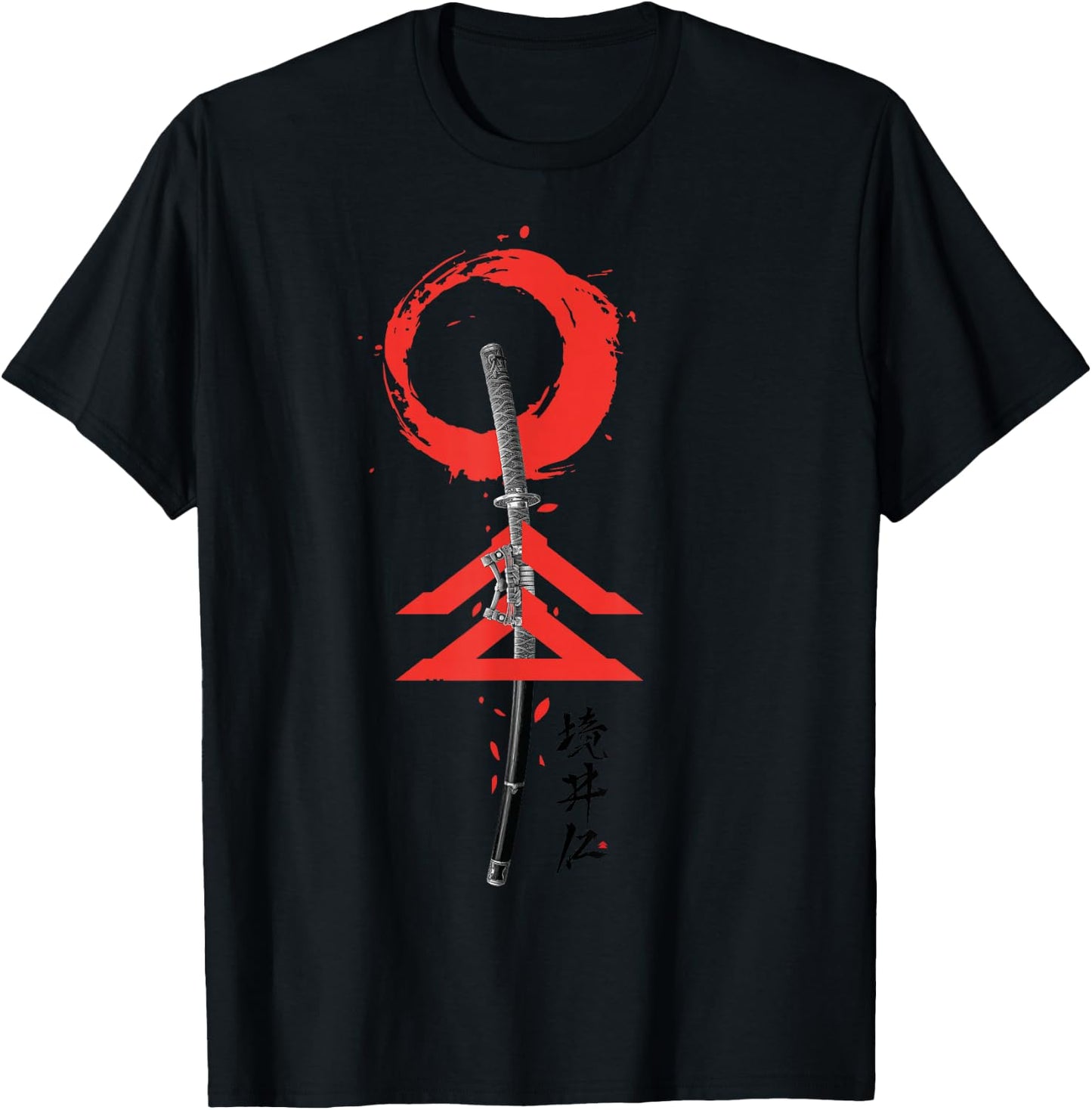 The Japanese Spirits Samurai Warrior Sword T-Shirt - T-Shirt | Black
