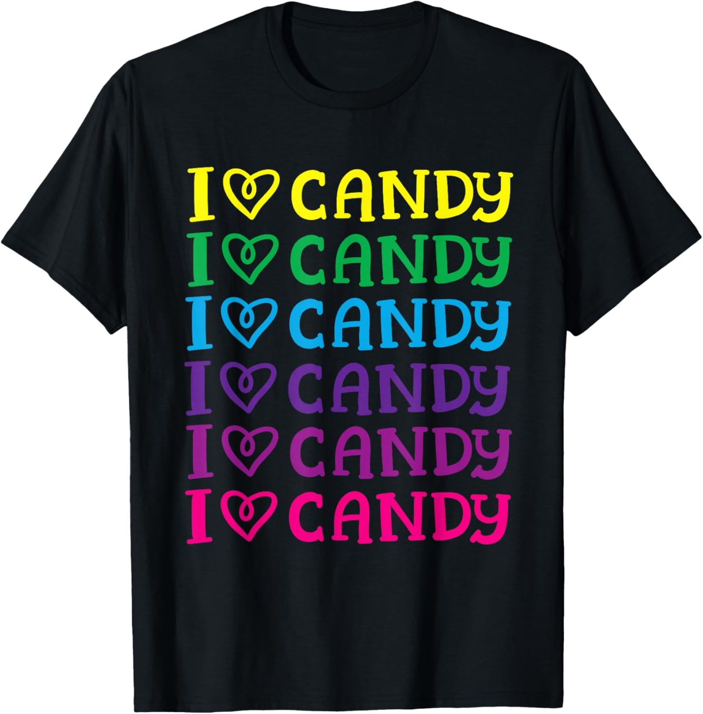 I Love Candy Cute Halloween Party Trick or Treat Costume Kid T-Shirt - T-Shirt | Black