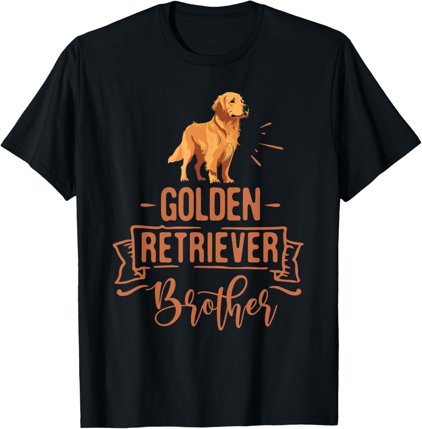 Dog Golden Retriever Brother Vintage Golden Retriever Dad Women Kids T-Shirt - T-Shirt | Black
