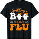 Say Boo To The Flu Funny Halloween Bow Cute Ghost Boo To Flu T-Shirt - T-Shirt | Black
