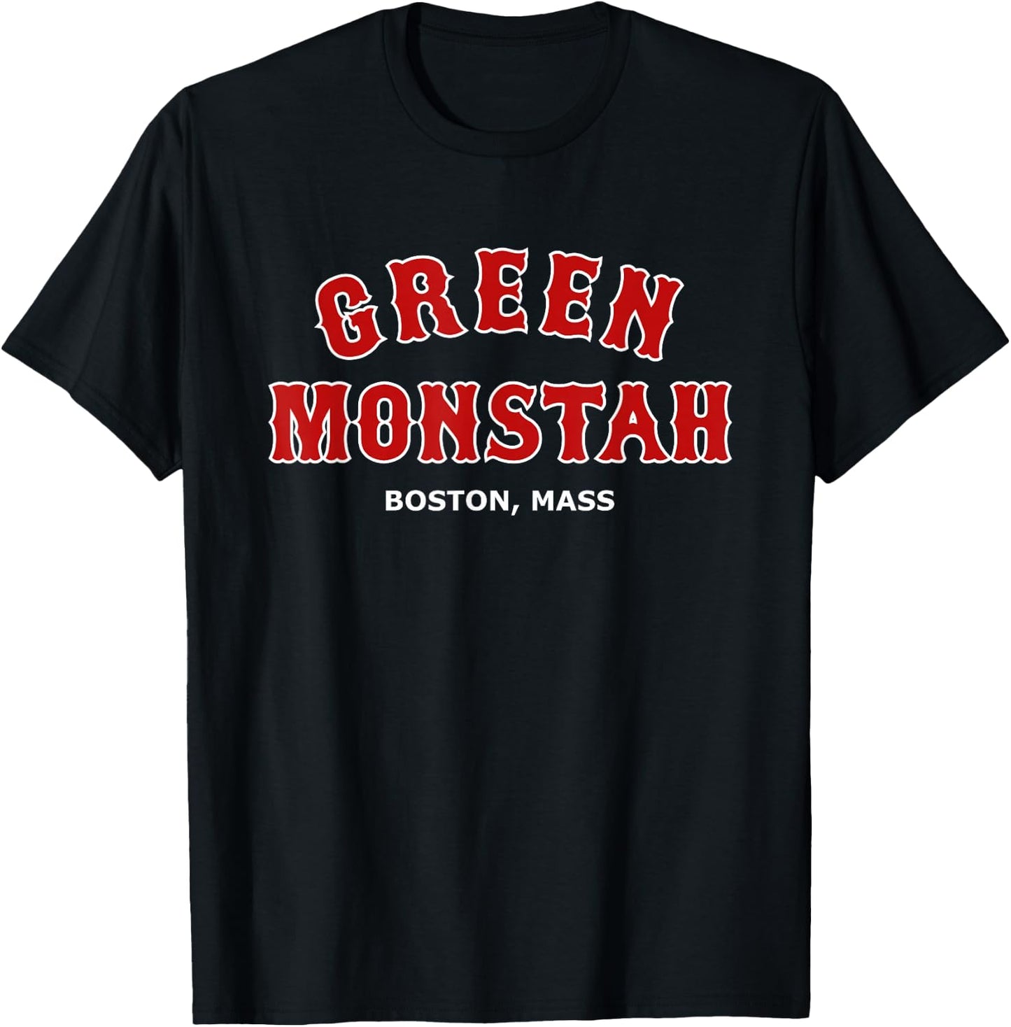Green Monstah Funny Boston Mass New England Sports Gift T-Shirt - T-Shirt | Black