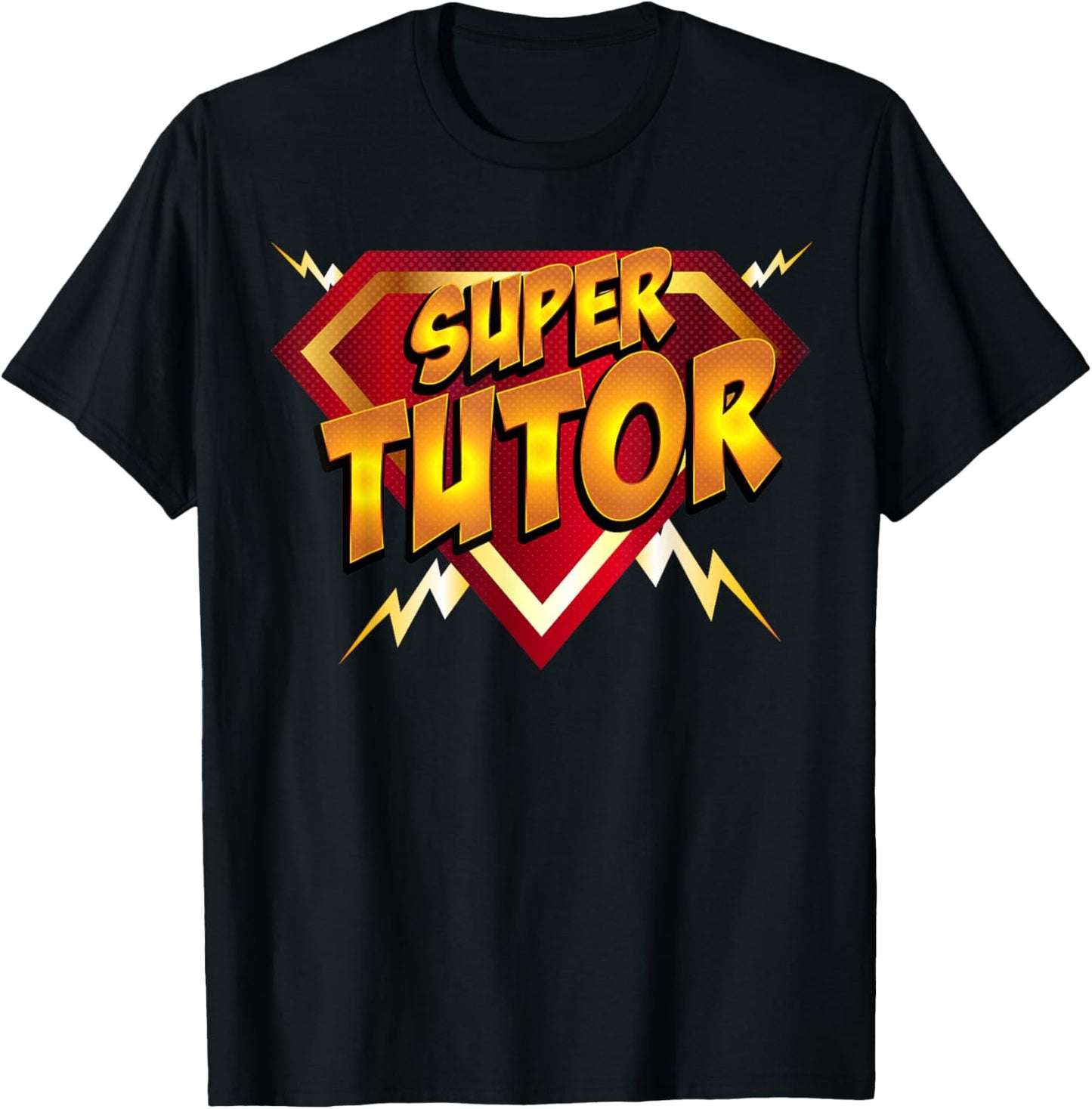 Super Tutor Superhero Instructor Lover's Comic Style T-Shirt - T-Shirt | Black