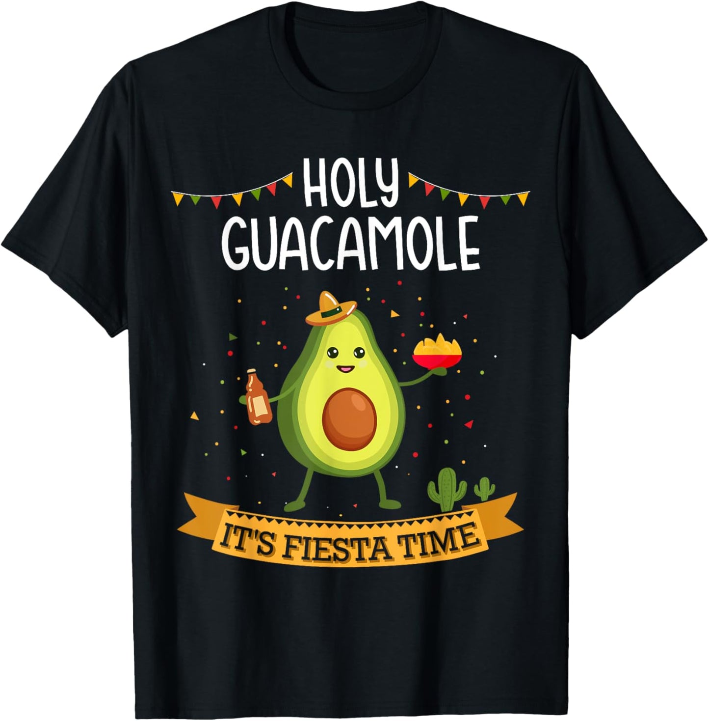 Holy guacamole with avocado for Cinco de Mayo fiesta time T-Shirt - T-Shirt | Black
