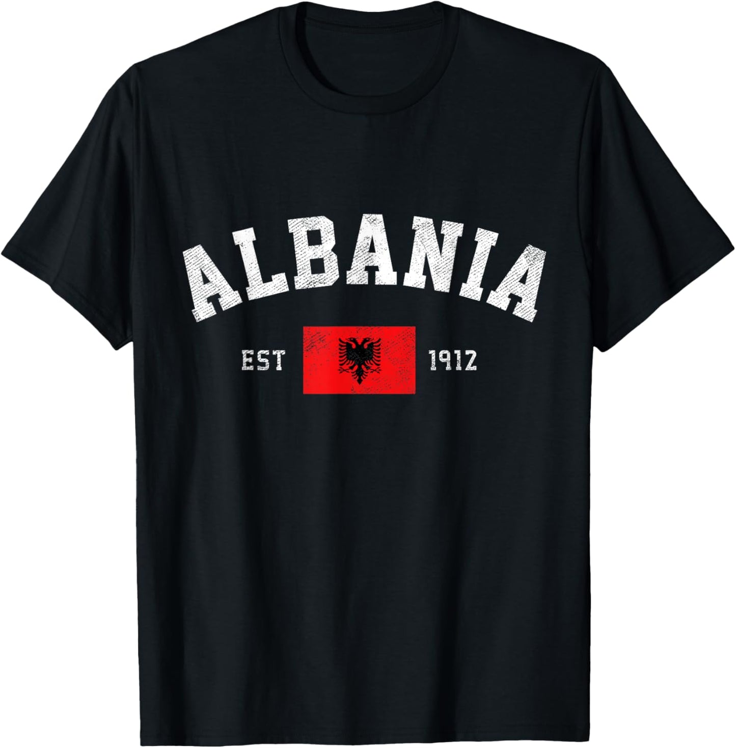 Albania Est. 1912 Albanian Flag Independence Day T-Shirt - T-Shirt | Black
