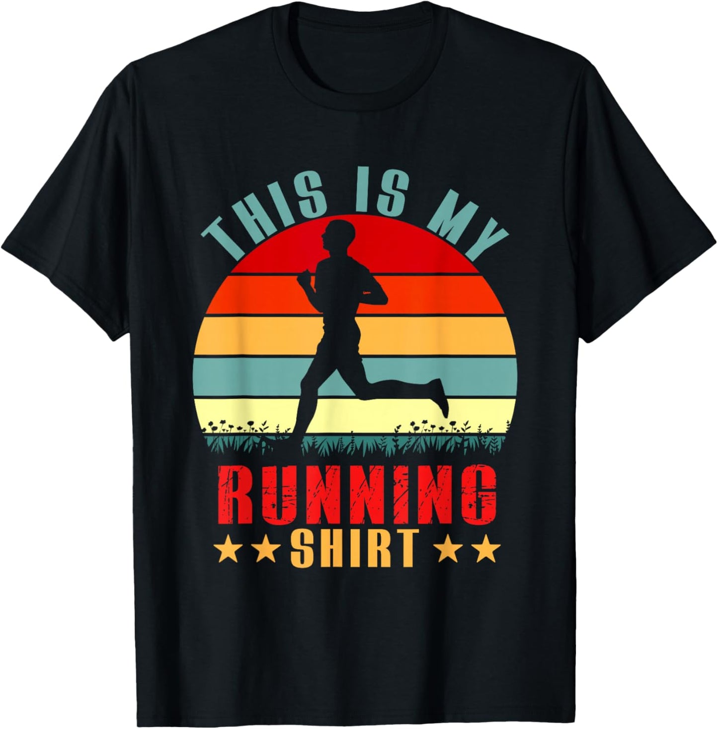 Vintage Retro This Is My Running Shirt Funny Runner Lover T-Shirt - T-Shirt | Black