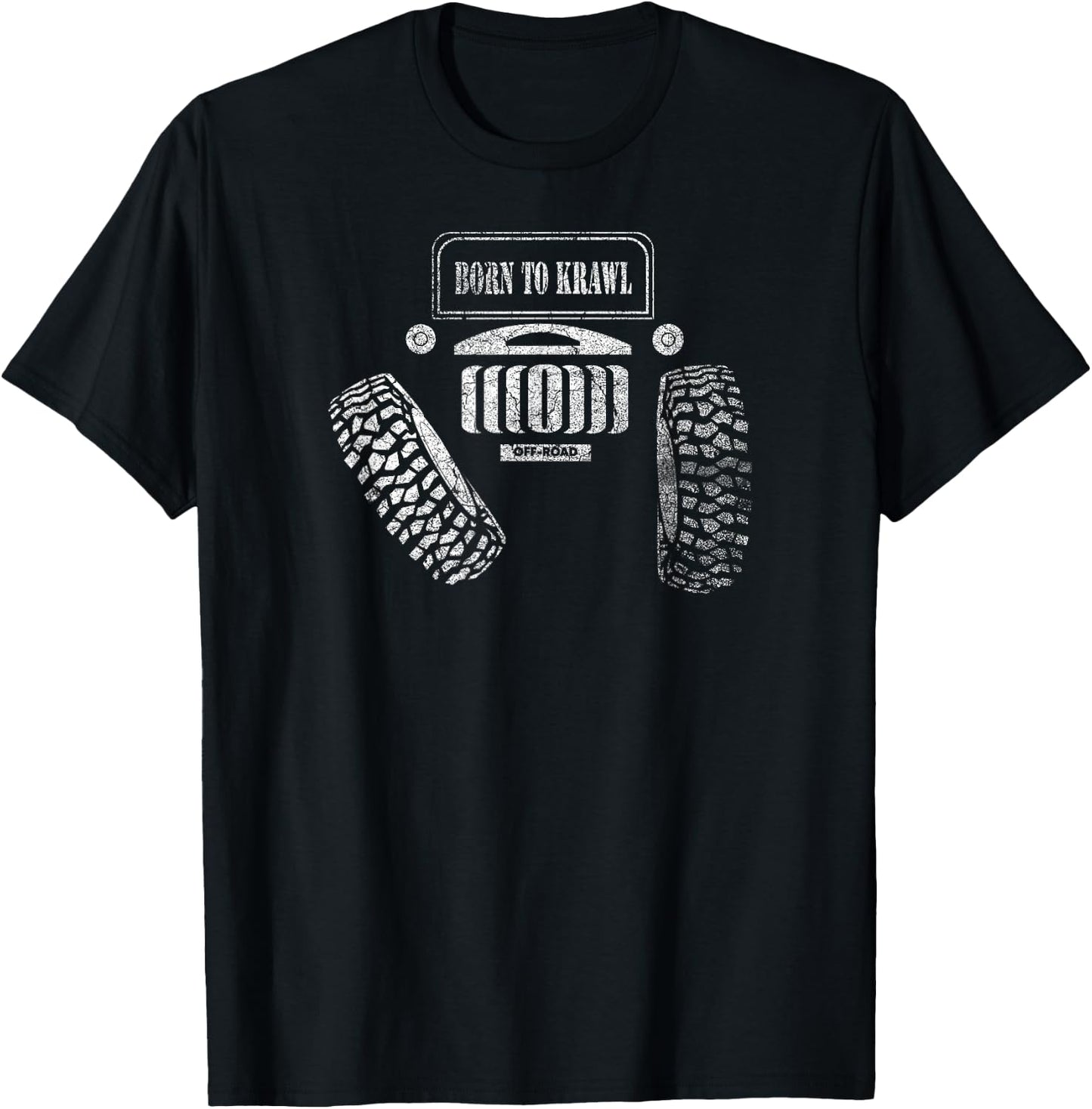 Born To Krawl Off-Road RC Rock Crawler 4x4 Big Tires T-Shirt - T-Shirt | Black