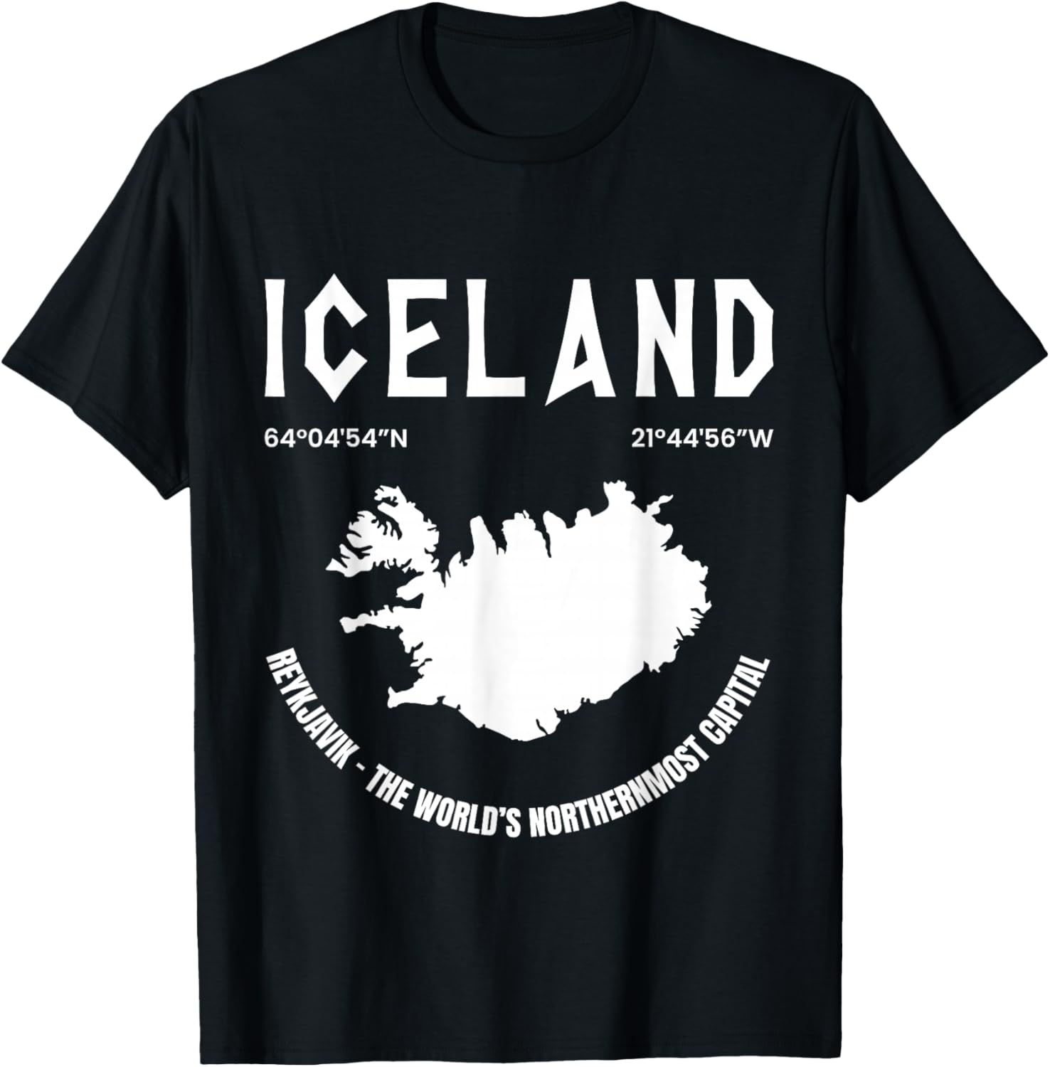 Iceland Map Gift Reykjavík Iceland Lover Icelandic Vacation T-Shirt - T-Shirt | Black