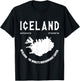 Iceland Map Gift Reykjavík Iceland Lover Icelandic Vacation T-Shirt - T-Shirt | Black