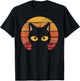 Vintage Eighties Style Cat Shirt - Retro Distressed Design T-Shirt - T-Shirt | Black