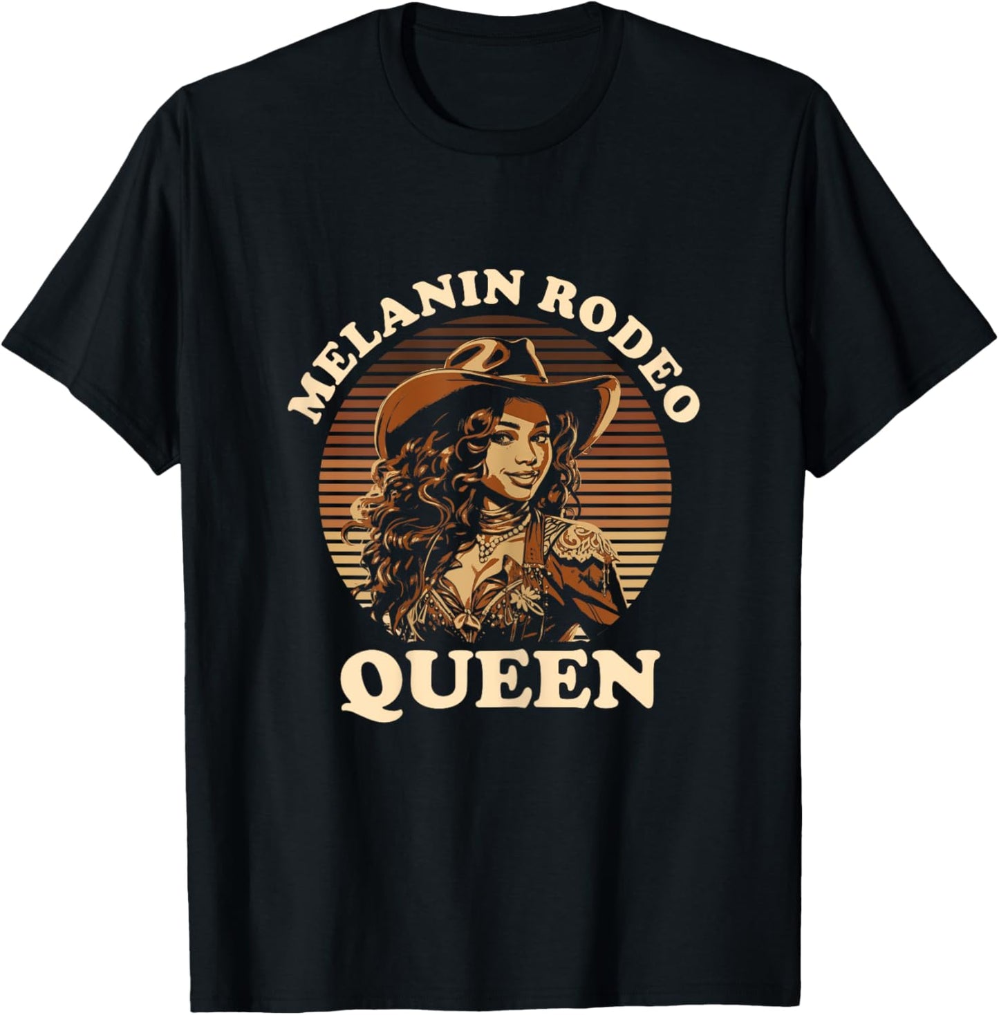 Melanin Rodeo Queen Bronc Riding African American T-Shirt - T-Shirt | Black