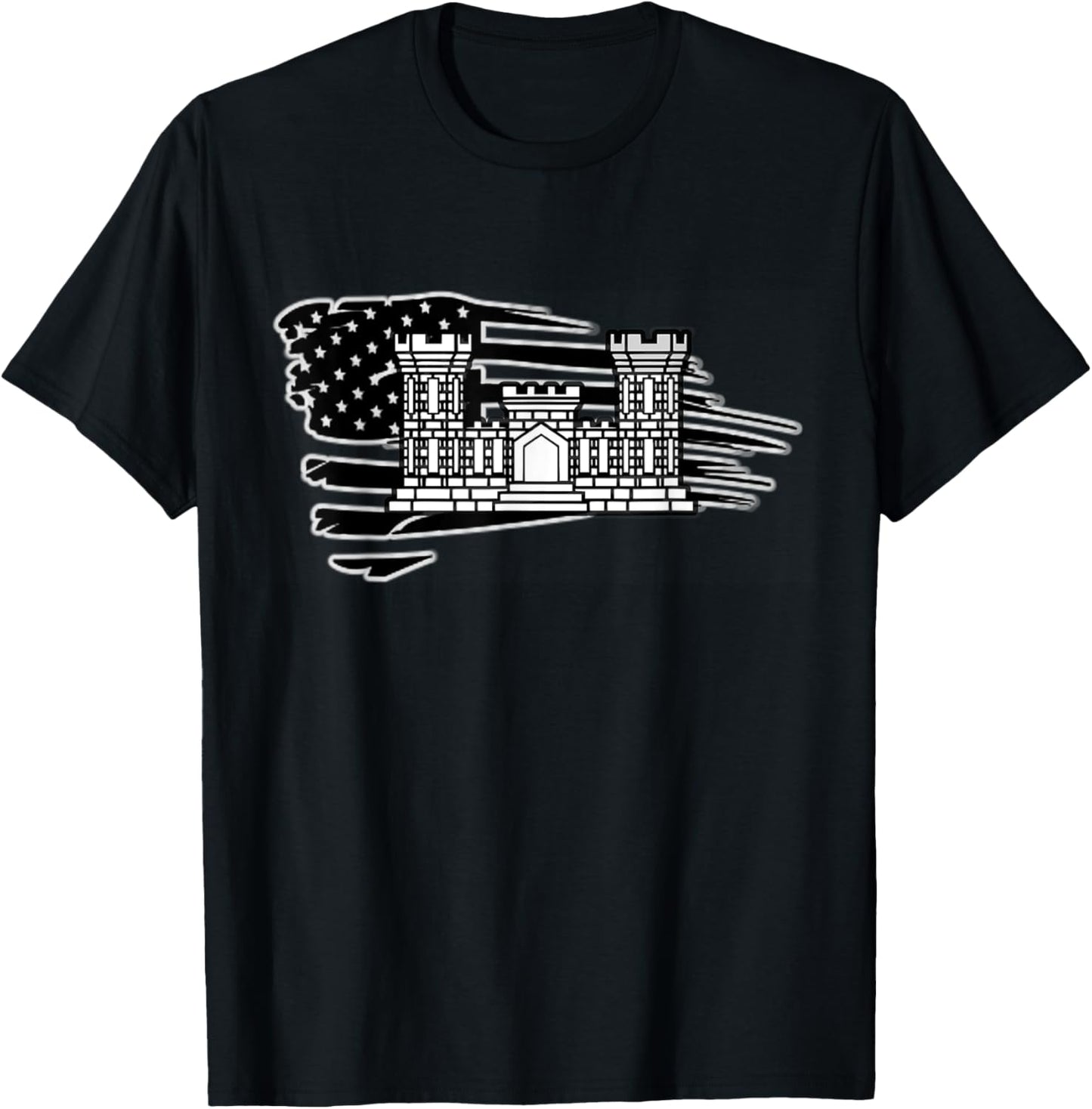 Army Corp of Engineers Badge - Fort Leonard Wood University T-Shirt - T-Shirt | Black