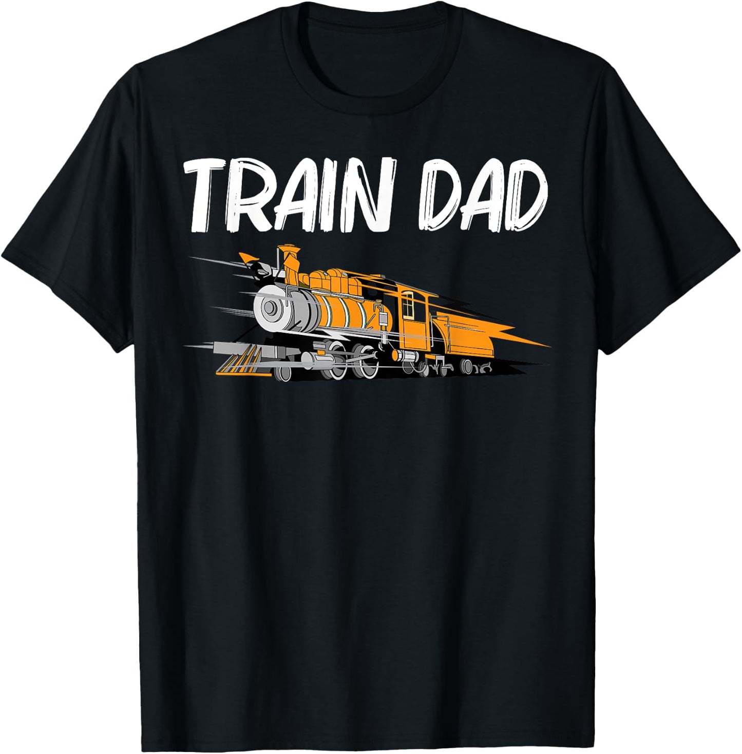 Train Gift Dad Men Cool Locomotives Train Conductors T-Shirt - T-Shirt | Black