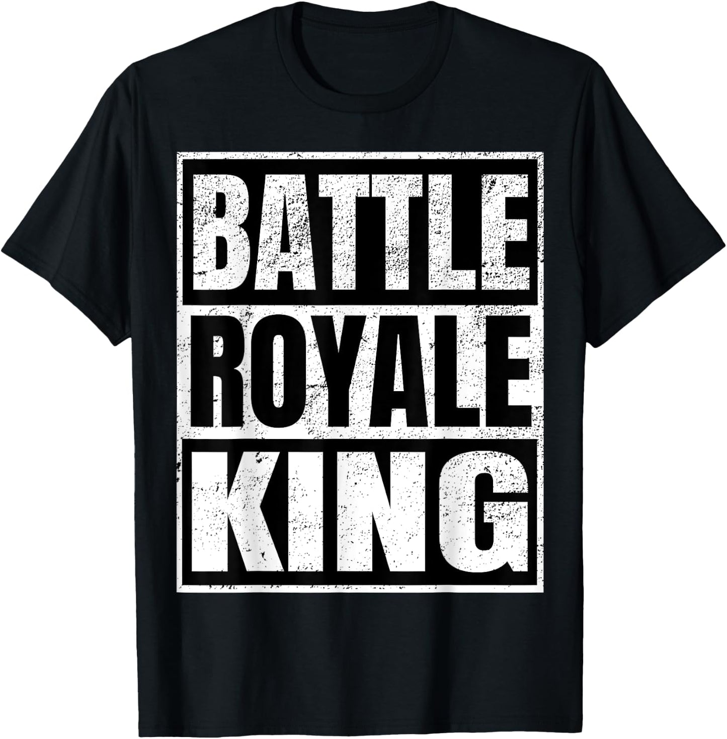 Battle Royale King Distressed Gamer Gift T-Shirt - T-Shirt | Black