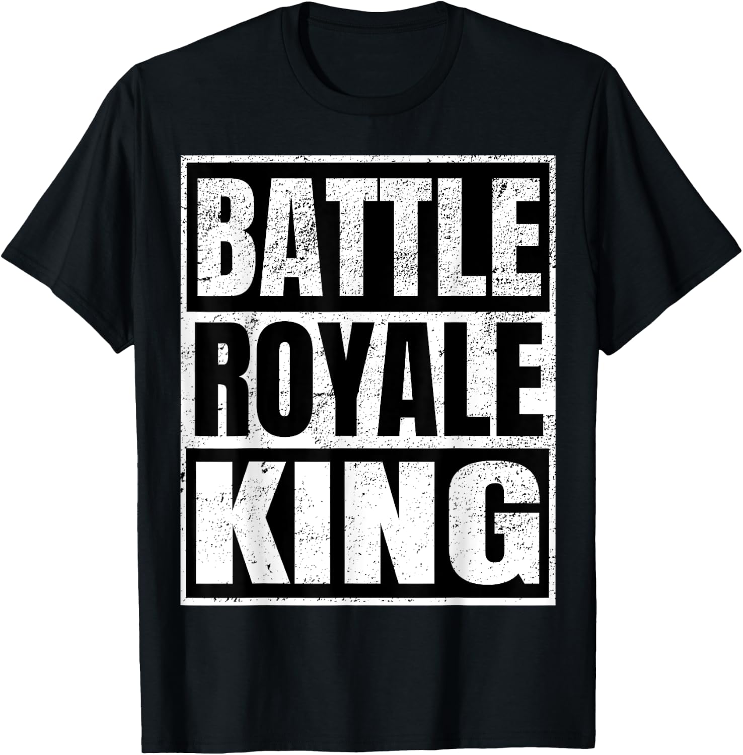 Battle Royale King Distressed Gamer Gift T-Shirt - T-Shirt | Black