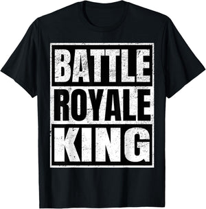 Battle Royale King Distressed Gamer Gift T-Shirt - T-Shirt | Black